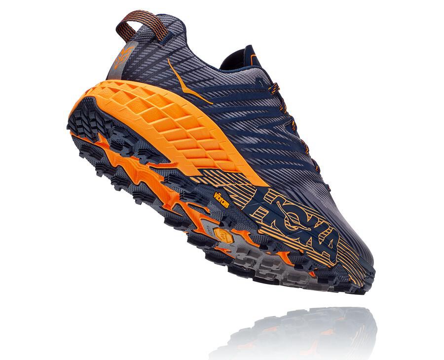 Tenis Hoka One One Trail Hombre Azules/Naranjas - Speedgoat 4 - FYWT67814